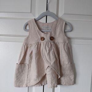 Handmade 100% linen dress from Made in May, 6-12M